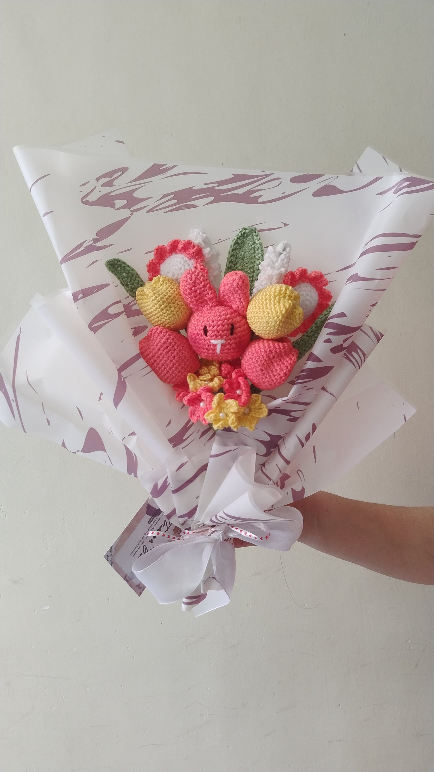 Crochet Bunny Flower Bouquet – Handmade Gift for Kids & Loved Ones | Looped in Love | Bizvaro