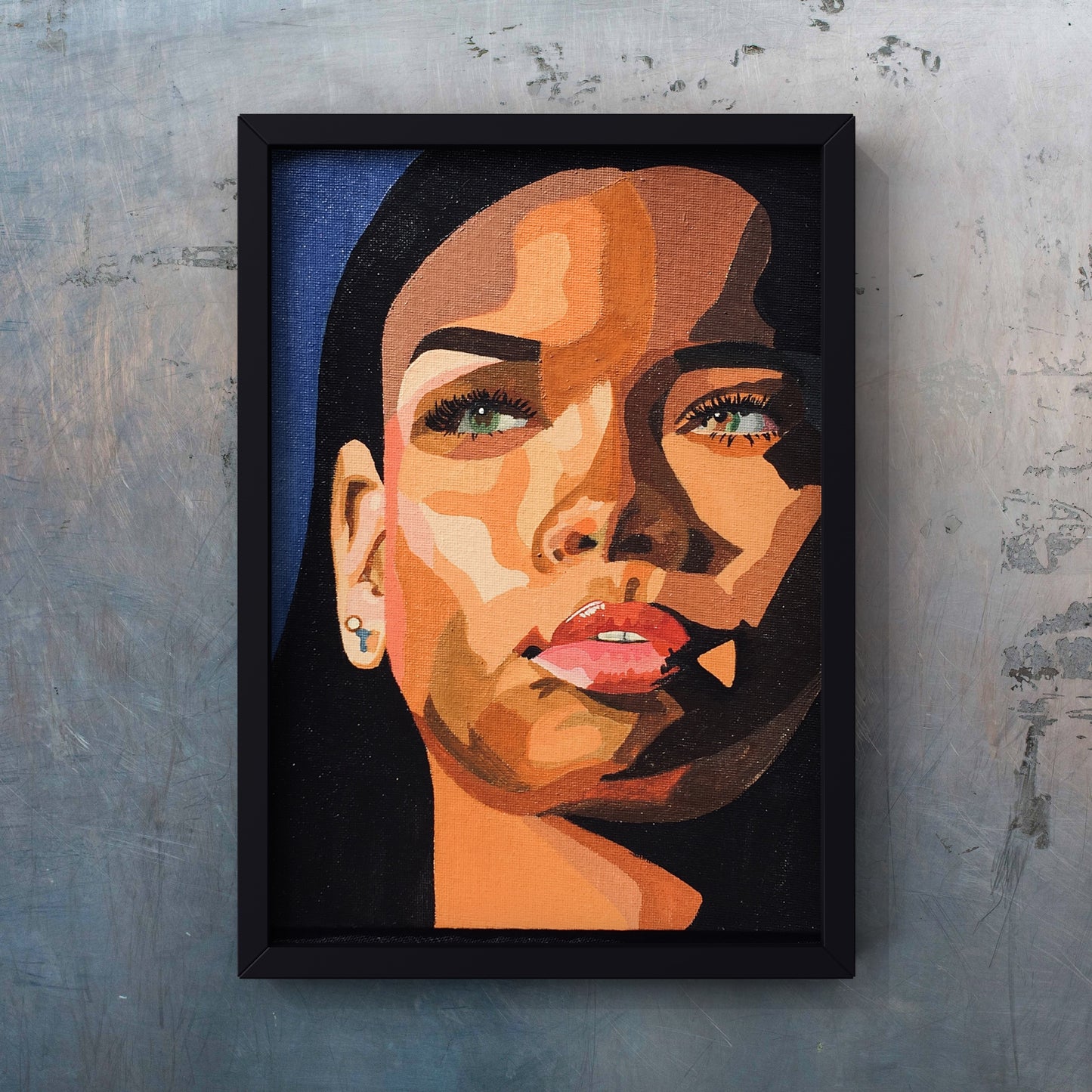 Modern Hand-Painted Portrait Wall Art – Framed Canvas | Painters Paradise | Bizvaro