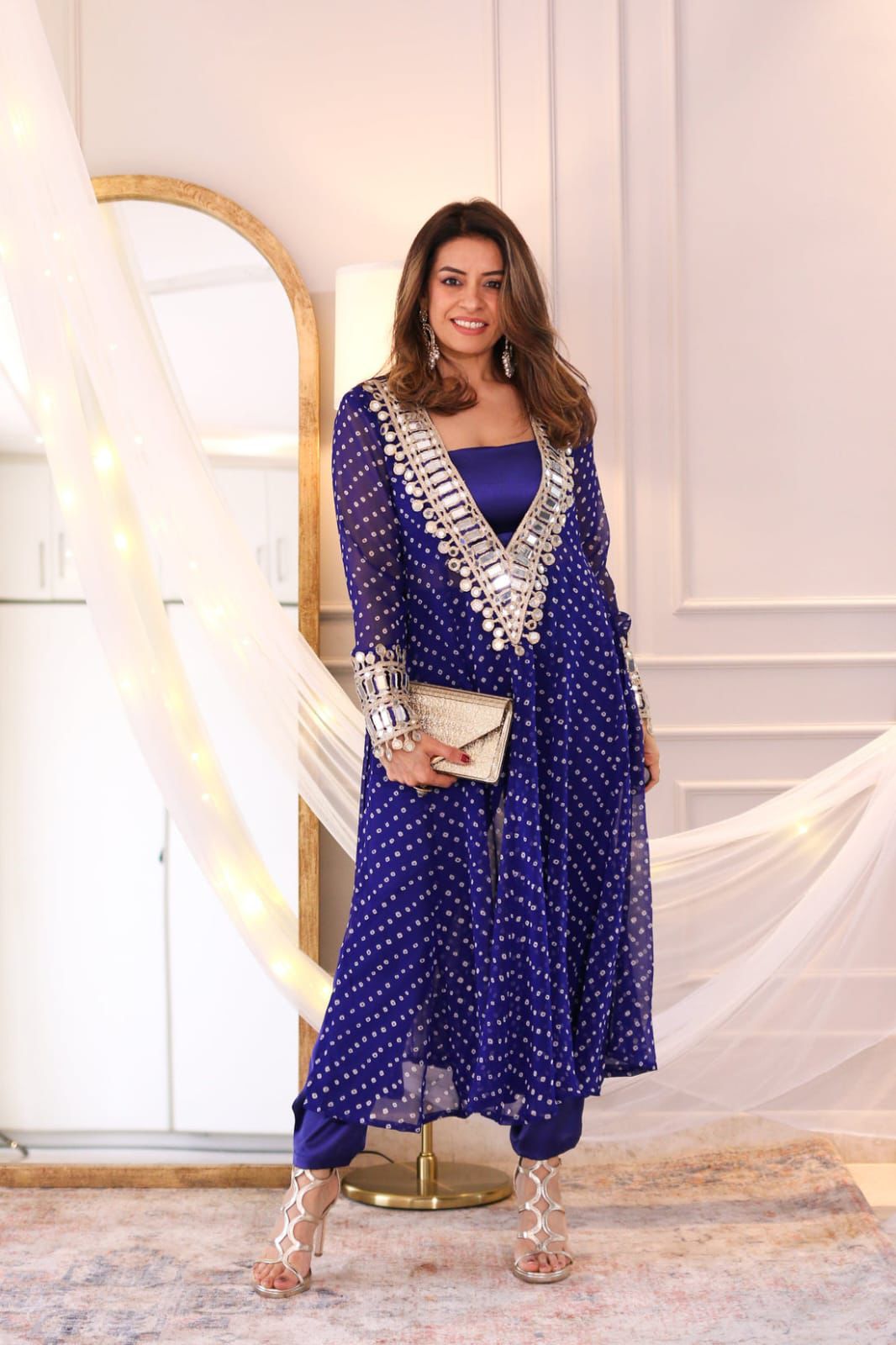 Bandhej Heritage Ethnic Set by pehnaavaindia | Funky Summer Baggy Style Kurti with Pant & Bustier