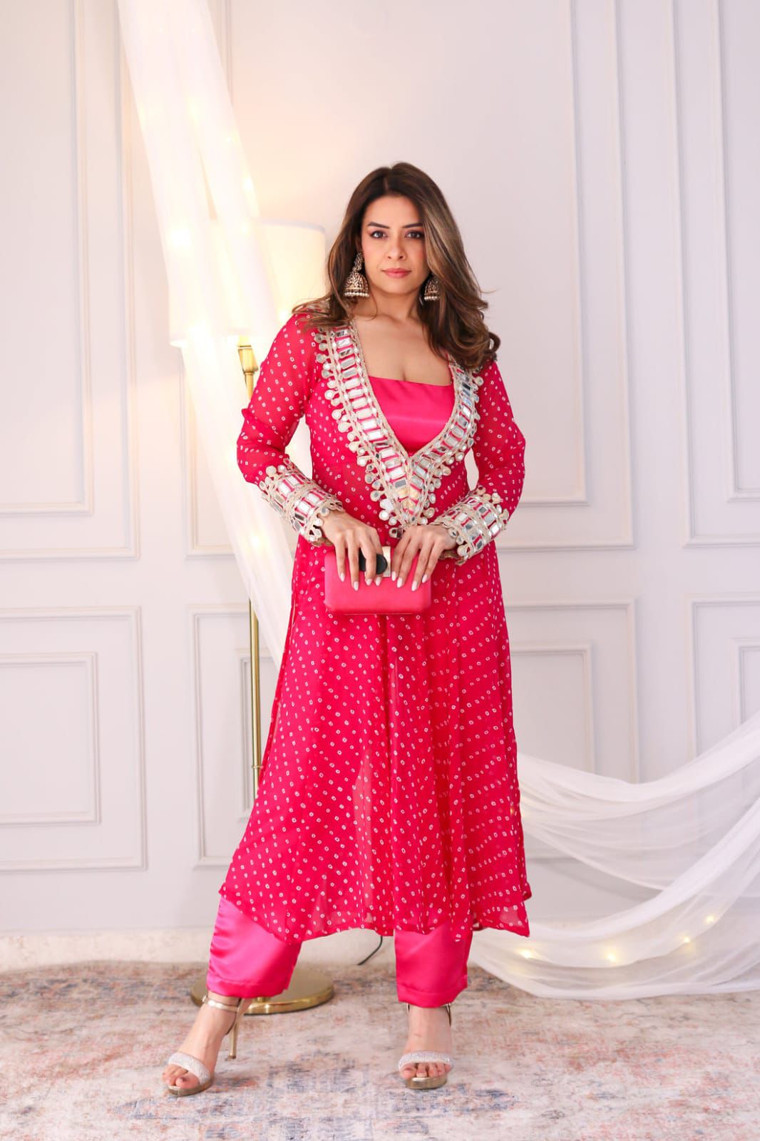 Bandhej Heritage Ethnic Set by pehnaavaindia | Funky Summer Baggy Style Kurti with Pant & Bustier