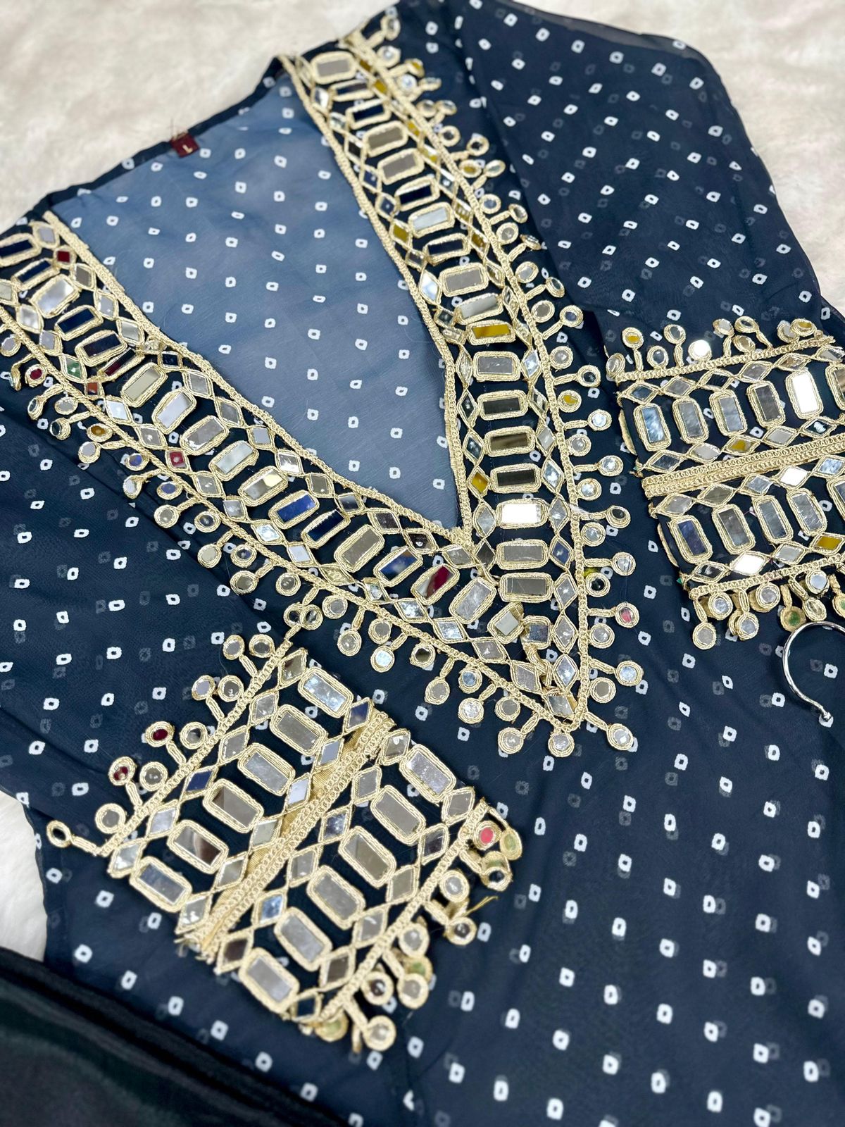 Bandhej Heritage Ethnic Set by pehnaavaindia | Funky Summer Baggy Style Kurti with Pant & Bustier