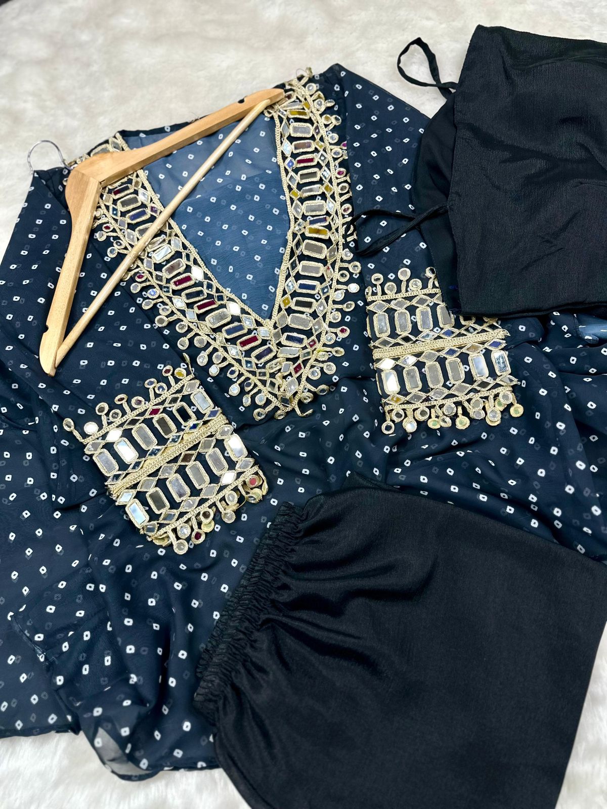 Bandhej Heritage Ethnic Set by pehnaavaindia | Funky Summer Baggy Style Kurti with Pant & Bustier