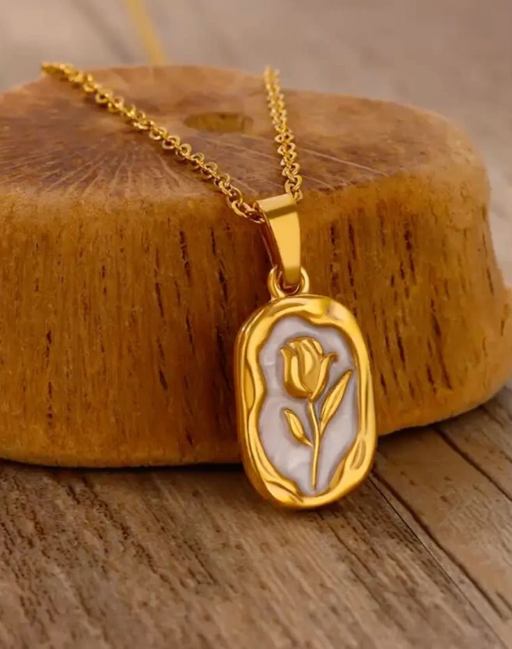 Tulip Flower Necklace | Elegant Gold Plated Pendant for Women| Mirchi Craft | Bizvaro