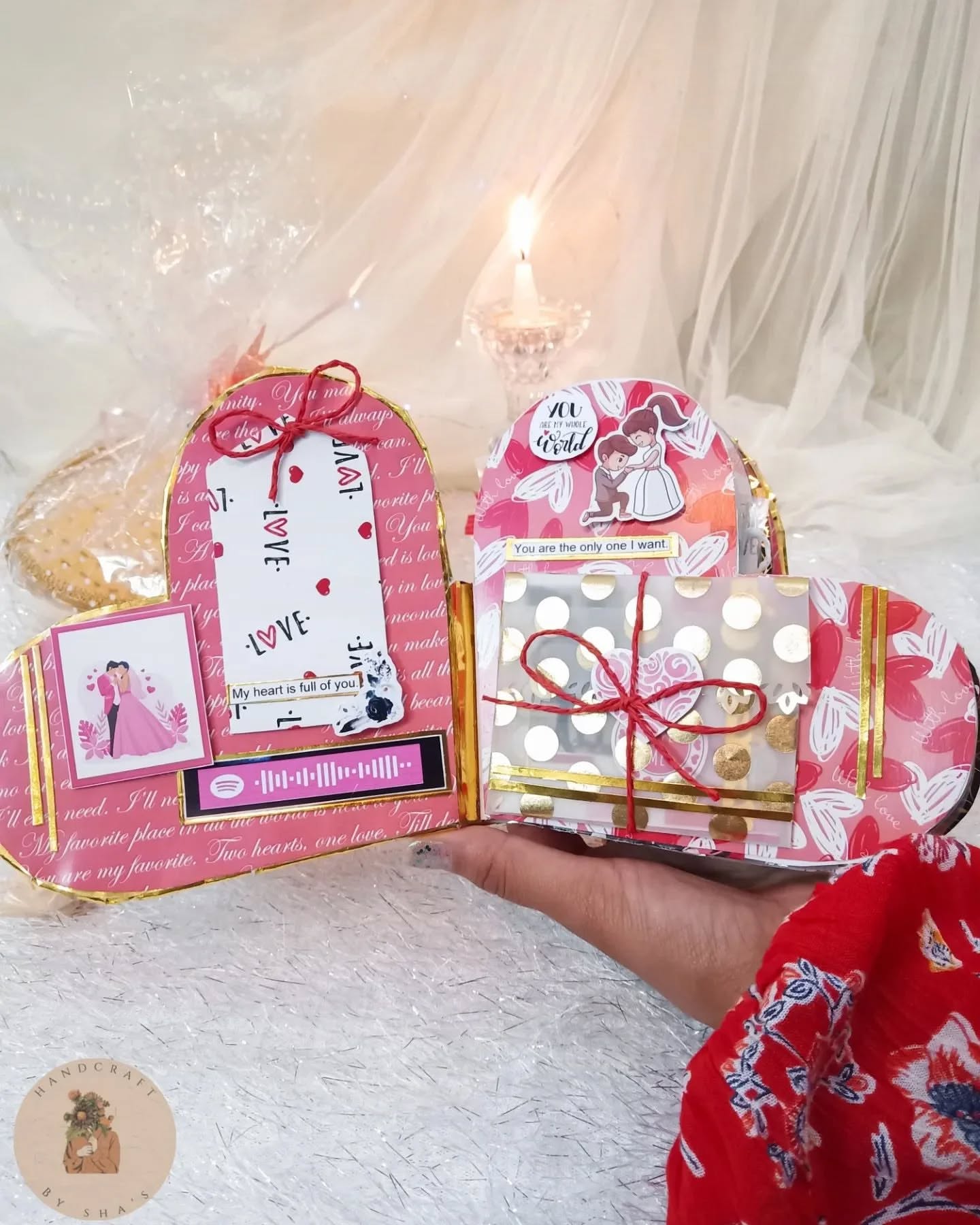 Heart Shaped Handmade Scrapbook for Gifting | Handcraft by Shas | Bizvaro