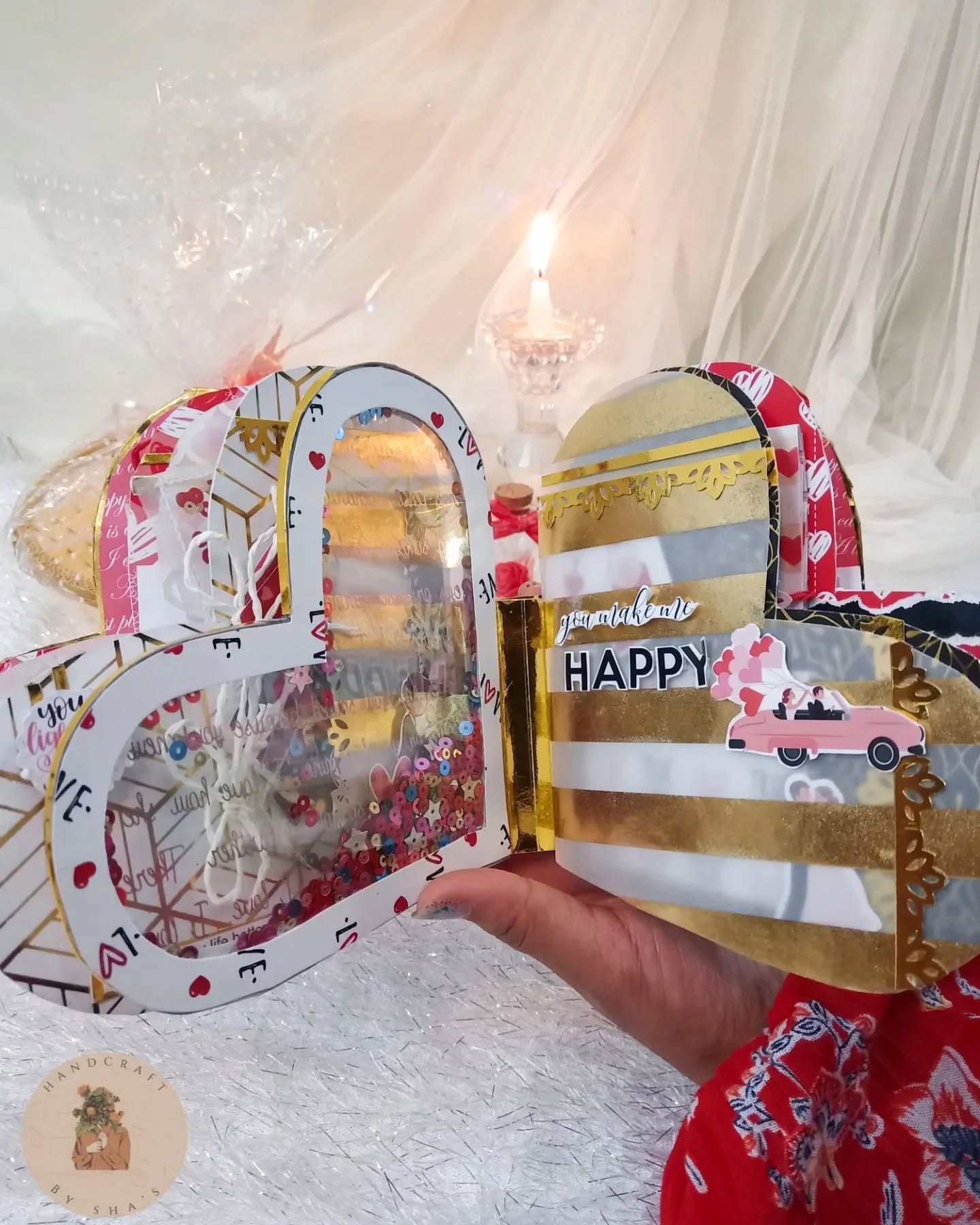 Heart Shaped Handmade Scrapbook for Gifting | Handcraft by Shas | Bizvaro