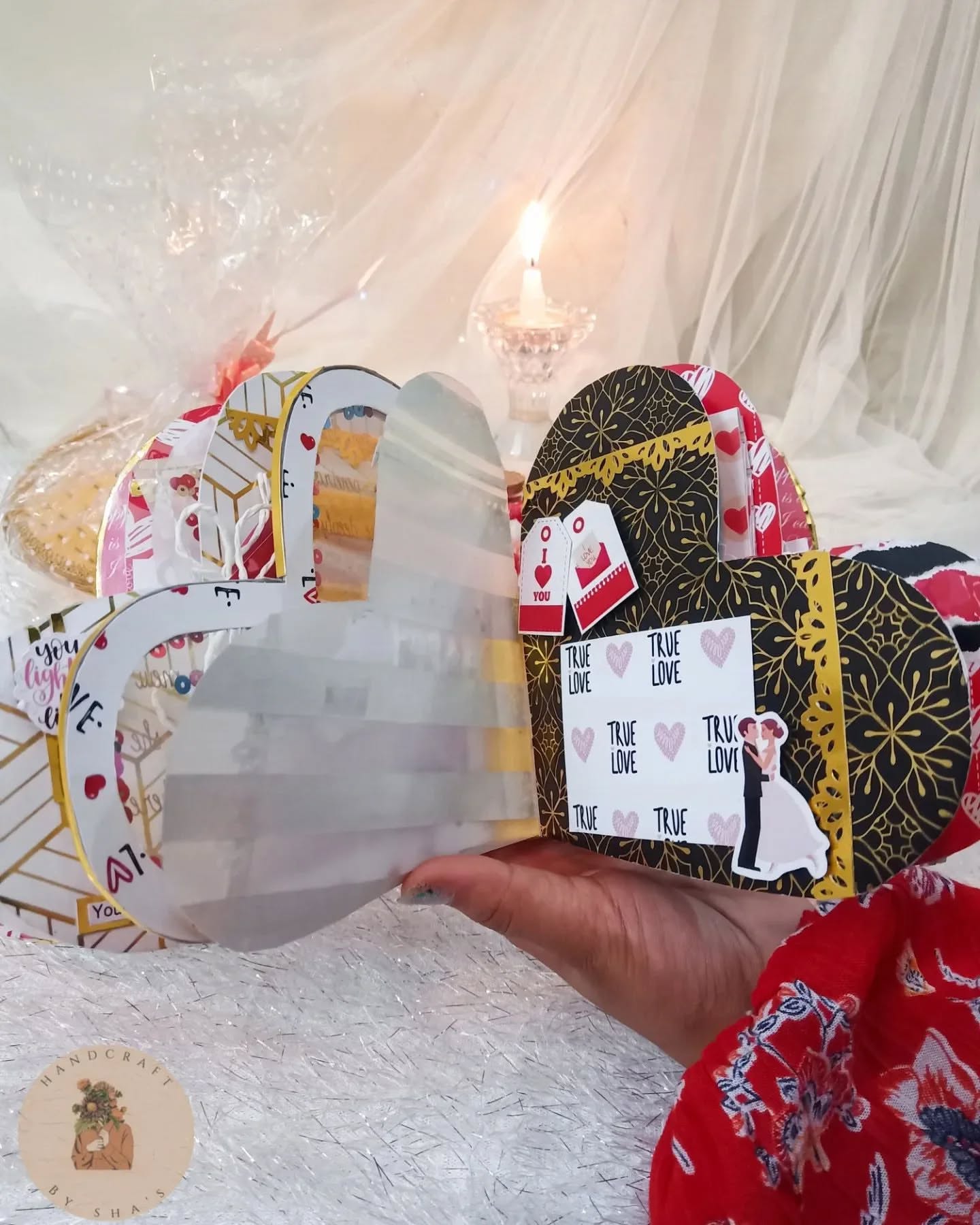 Heart Shaped Handmade Scrapbook for Gifting | Handcraft by Shas | Bizvaro