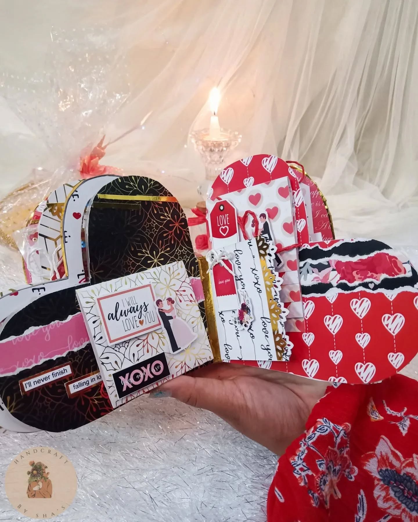 Heart Shaped Handmade Scrapbook for Gifting | Handcraft by Shas | Bizvaro