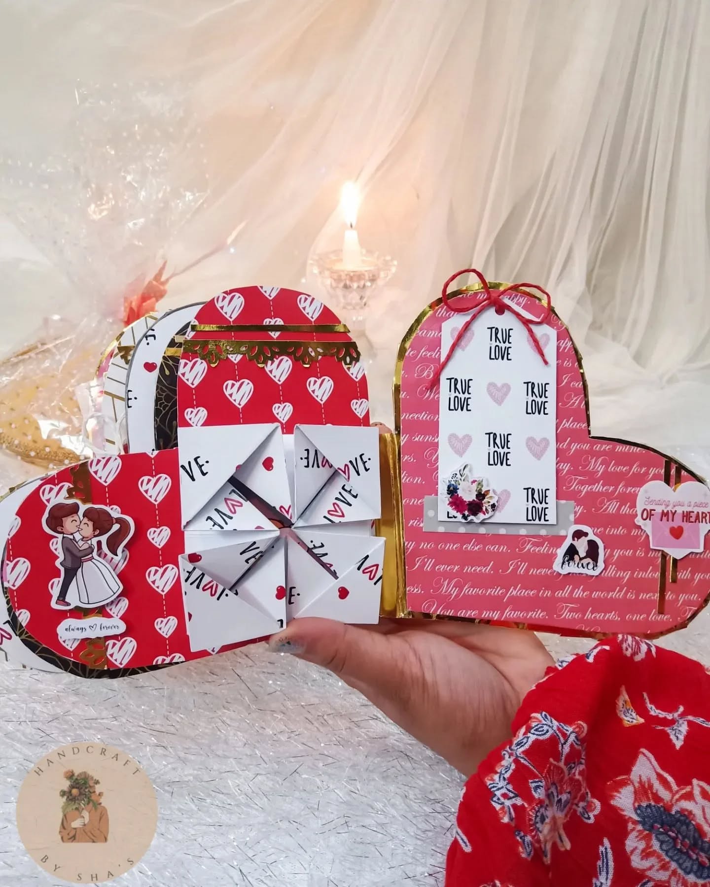 Heart Shaped Handmade Scrapbook for Gifting | Handcraft by Shas | Bizvaro