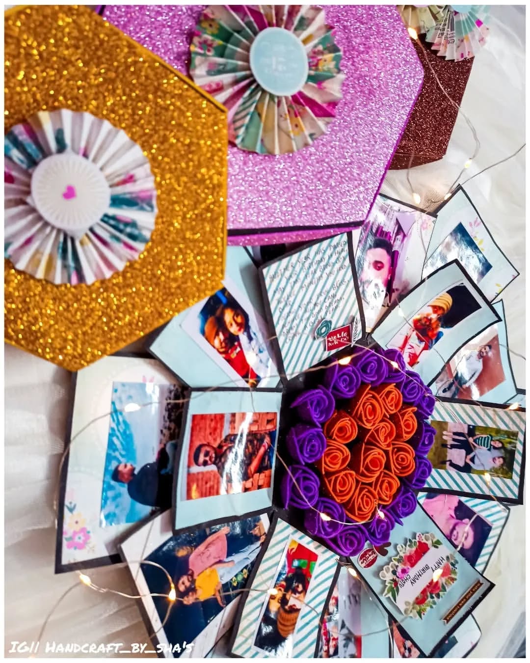 Hexagon Explosion Box for Gifting | Handmade Surprise Box – Handcraft by Shas | Bizvaro