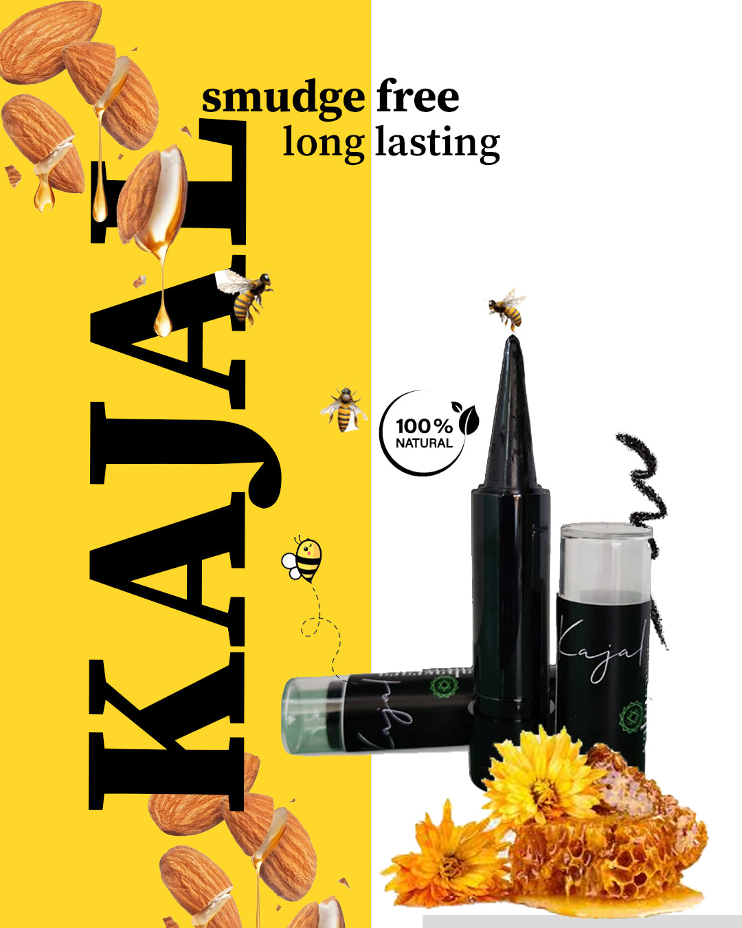 Ayurvedic Smudge-Free Kajal – Vegan, Sulfate-Free & Cruelty-Free | Sahasrara | Bizvaro