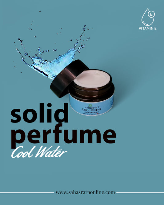 Cool Water Solid Perfume with Vitamin E – Long-Lasting Ayurvedic Fragrance | Sahasrara | Bizvaro