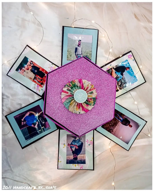 Hexagon Explosion Box for Gifting | Handmade Surprise Box – Handcraft by Shas | Bizvaro