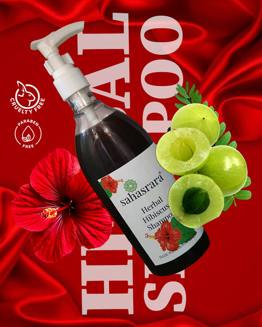 Herbal Hibiscus Shampoo for Hair Fall & Dandruff – Sahasrara Ayurvedic Care | Bizvaro