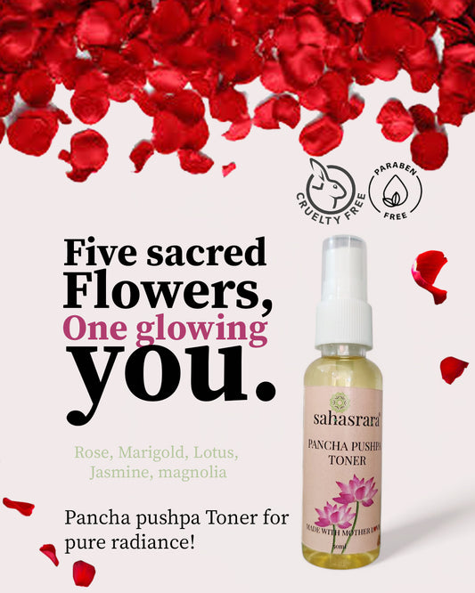 Pancha Pushpa Toner with 5 Sacred Flowers – Sahasrara Ayurvedic Skincare | Bizvaro